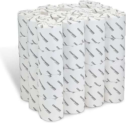 Vista 3 de Papel higiénico de 2 capas, 100% reciclado envuelto individualmente, 350 hojas por rollo, paquete de 48, color blanco