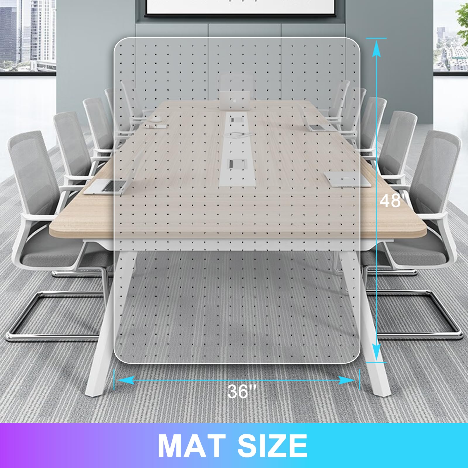 Vicwe Office Chair Mat for Carpet 36x 48 Heavy Duty Chair Mat for Carpeted Floors Easy Rolling Hard — view 7