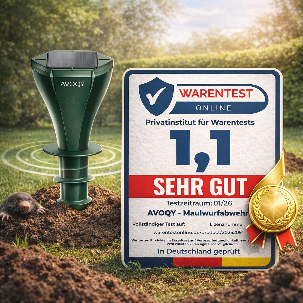 Maulwurf Vertreiber Solar [2er-Set] – Ultraschall & Vibrations Maulwurfschreck gegen Maulwürfe und Wühlmäuse, IP65 Wasserdicht, Wetterfest & Tierfreundlich für Garten und Rasen