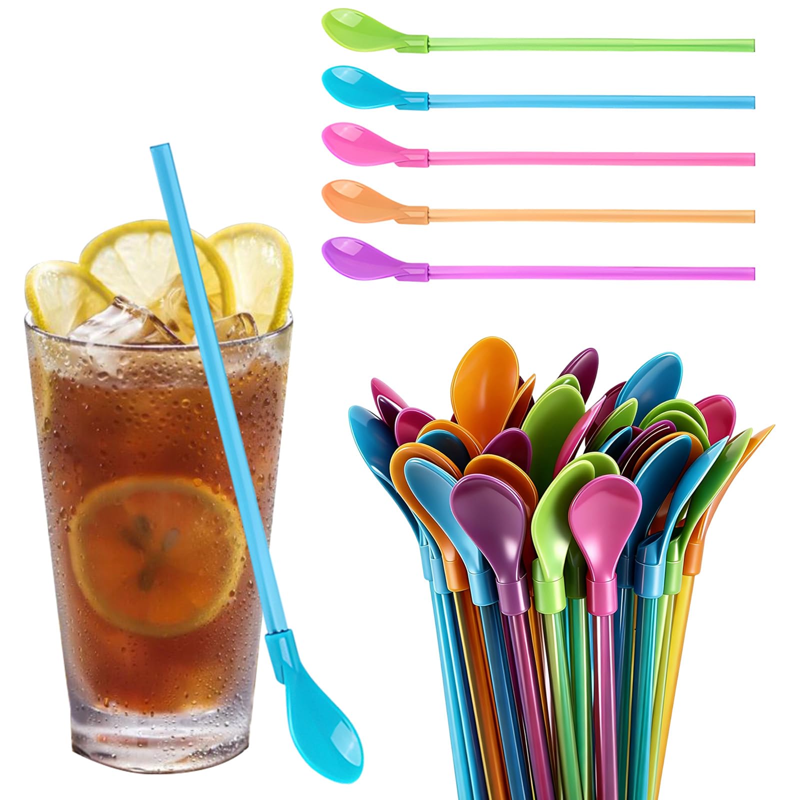 25 Pcs Slushie Straws, Dual Function Design of Slushy Cup, Perfect for Smoothies and Cocktails, 24 cm, Ideal for Party Organisers and Restaurant Service