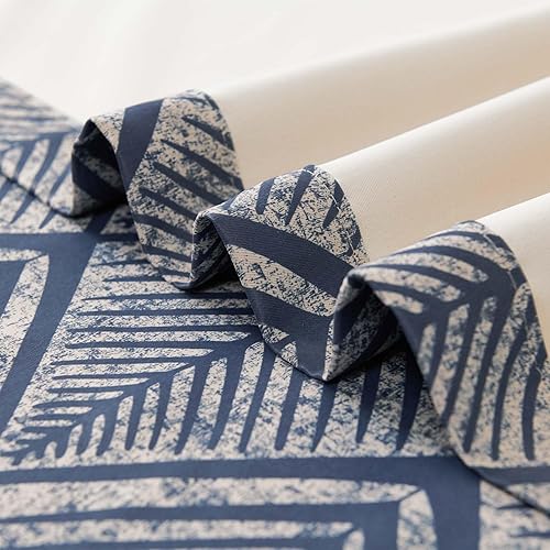 Miniatura 7 de JINCHAN - Cortinas 80% opacas con patrón geométrico, para sala de estar, dormitorio, oscurecimiento de habitación, con aislamiento térmico y ojales,