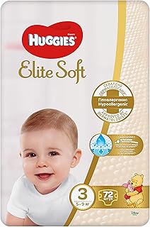 Pampersy | HUGGIES | Elite Soft Windeln 3 | Gewicht (5-9kg) | Inhalt 72 Stück |