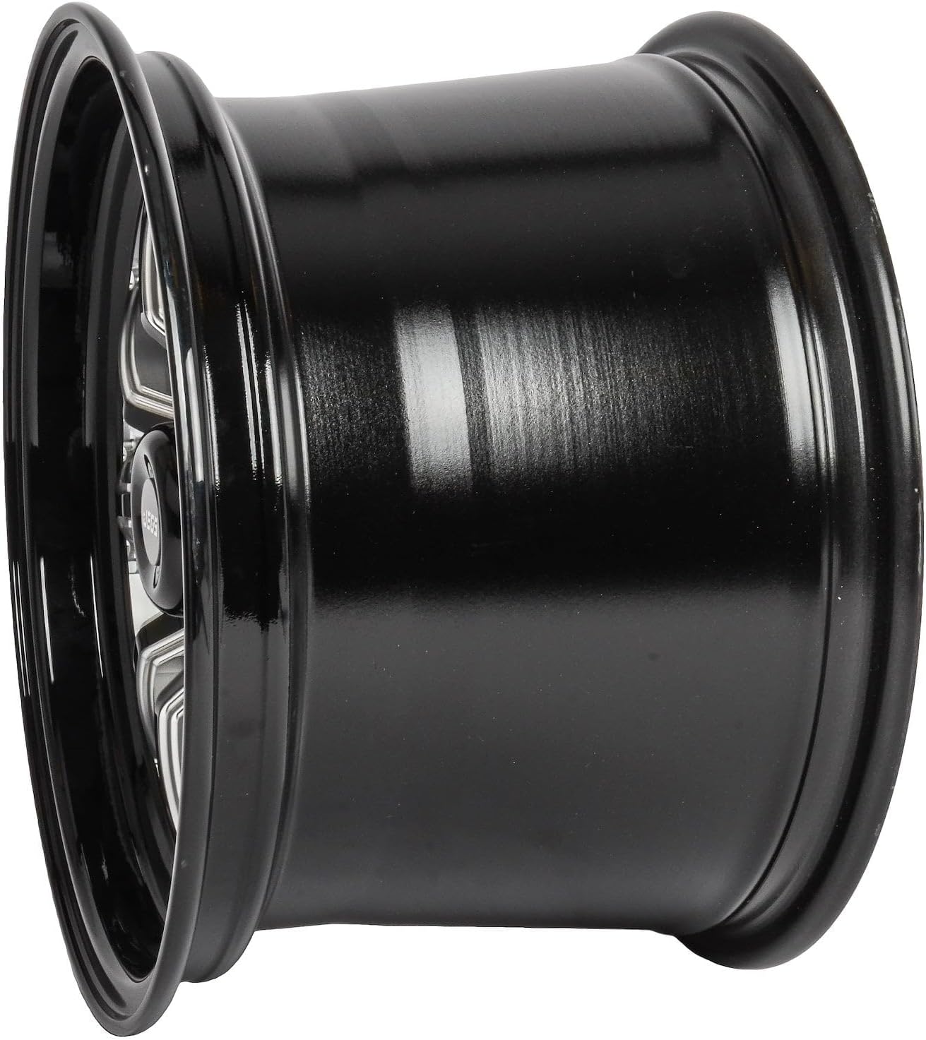 JEGS SSR Spike Wheel 15 x 10 | 5 x 4.5in.Wheel Bolt Pattern Spacing | +51mm Offset | 7.5in.Backspacing | Gloss Black with Milled Spoke Accents | 3.27in.Center Bore
