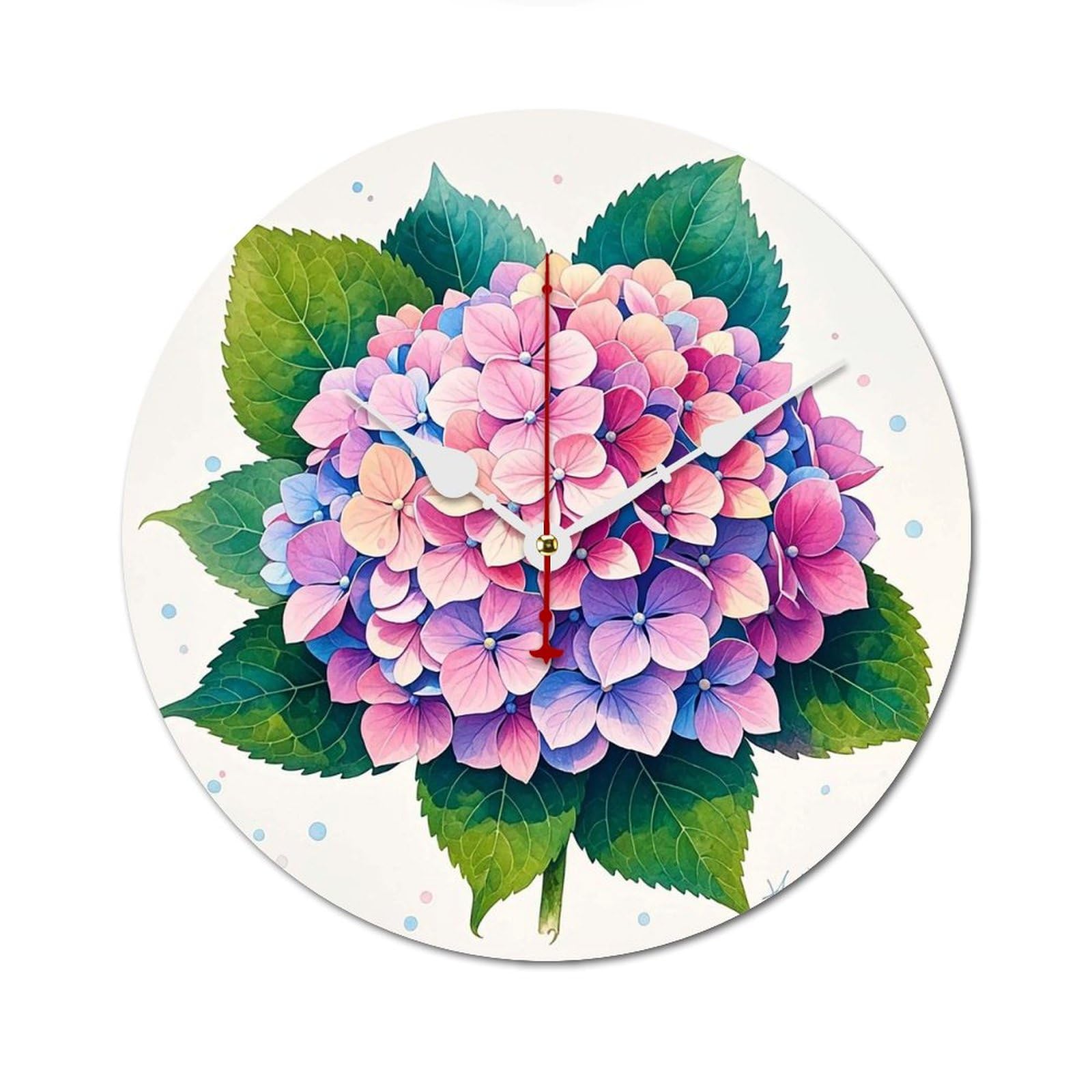 Horloge murale décorative en bois motif hortensia pour sublimer votre chambre