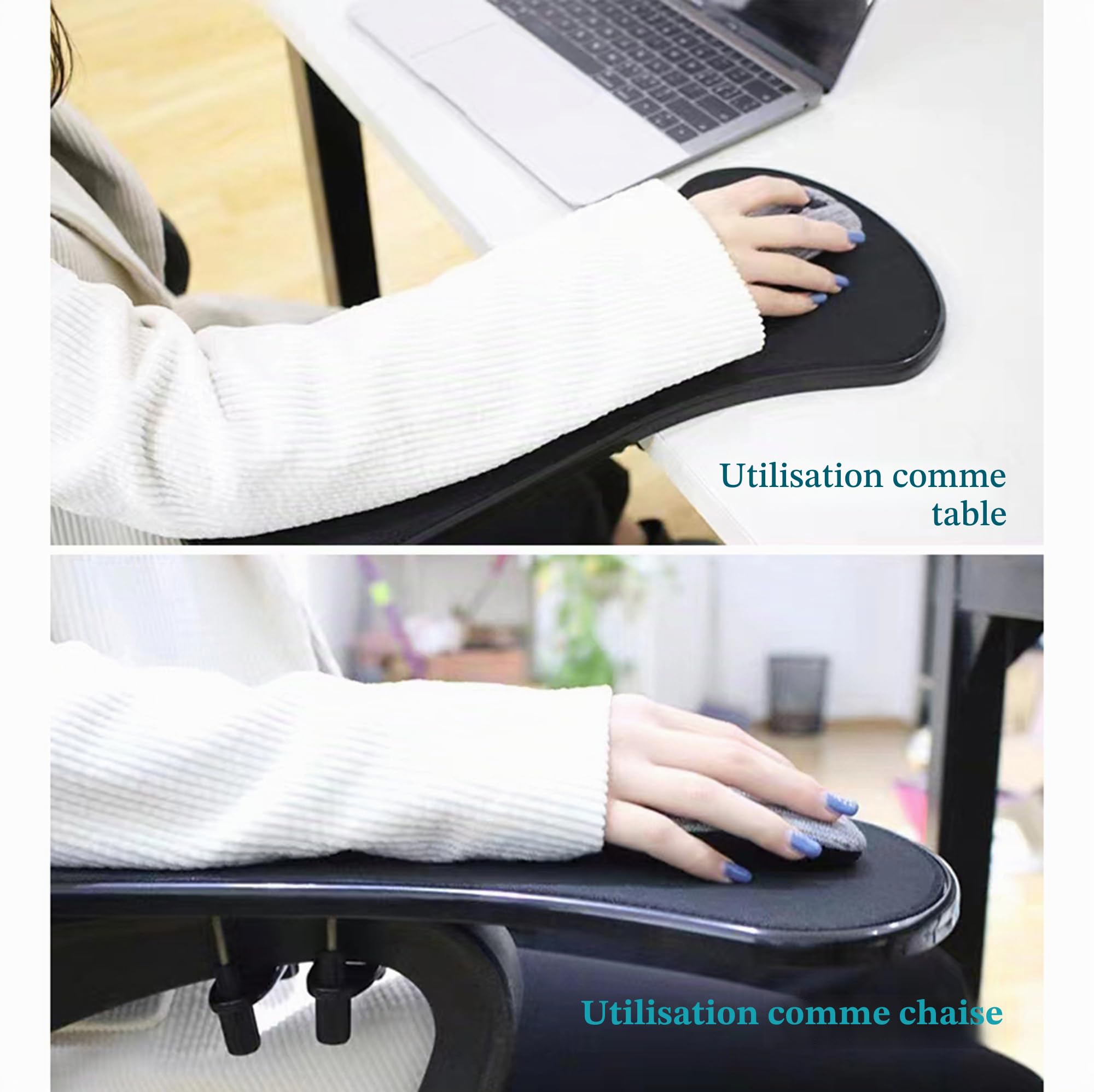 LL-COEUR Support de Bras Réglable Repose Poignet Ergonomique Bureau Plateau Ordinateur