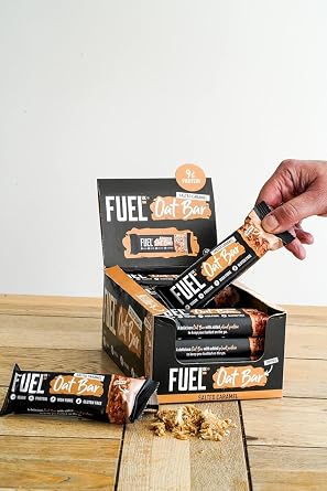 FUEL10K Salted Caramel Oat Bars, 9g Protein, 45 g (16-Pack) | High Protein, Vegan-Friendly, Healthy Snack, Perfect for On-the-Go, 16 Bars