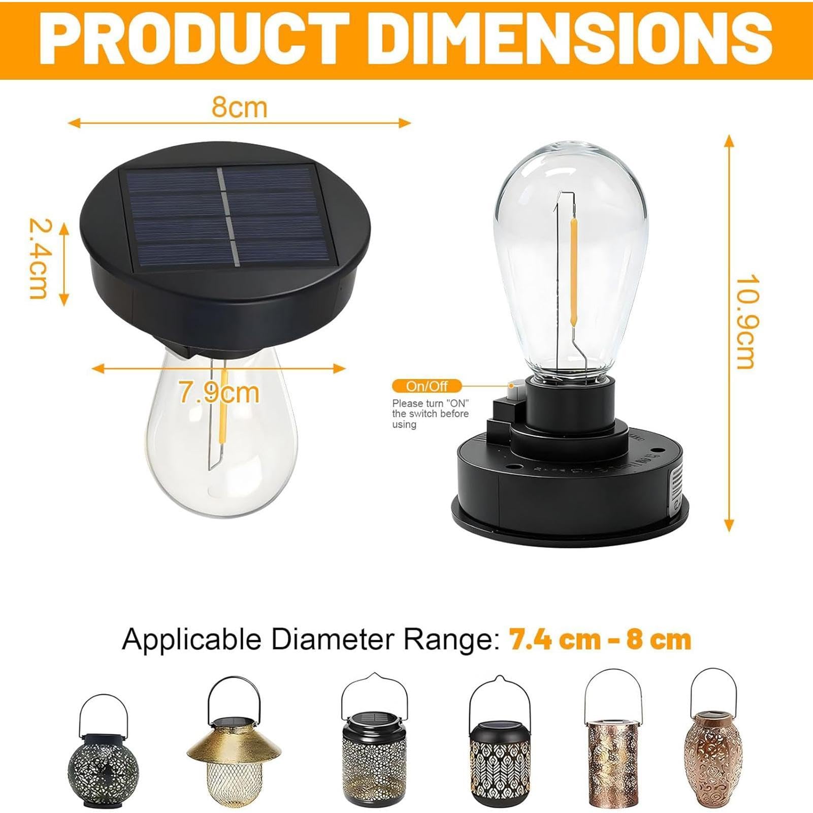 Wymienne Klosze Lamp Solarnych LED wodoodporne 4 sztuki