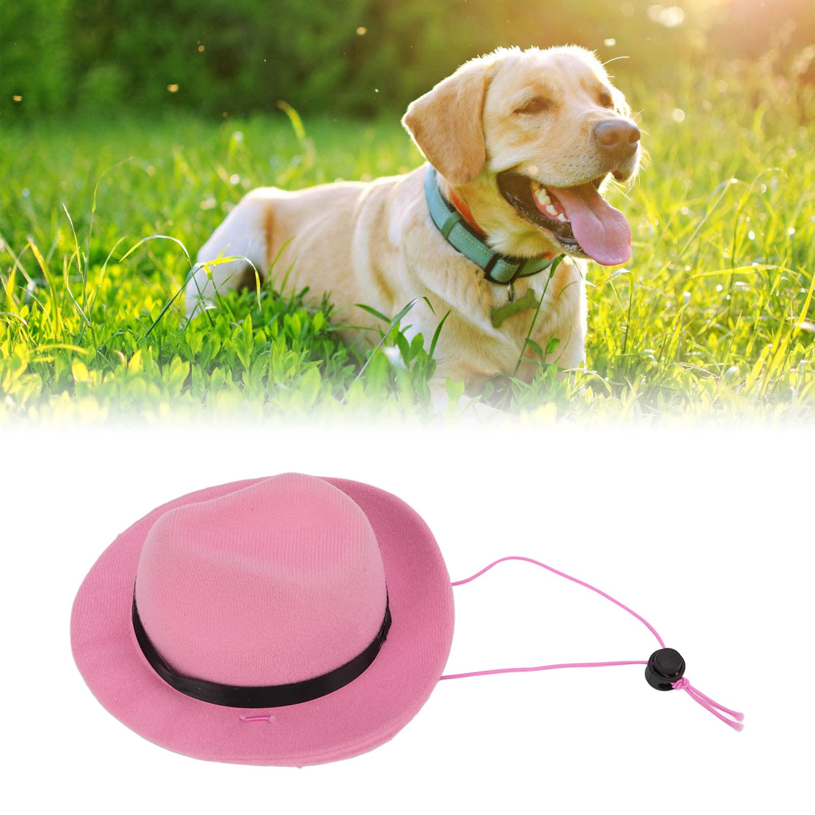 Aliceset Cowboy-Kostüm Für Hunde & Katzen – 3-teiliges Set Mit LED-Hut, Bandana & Brille – Rosa, Für Western-Partys