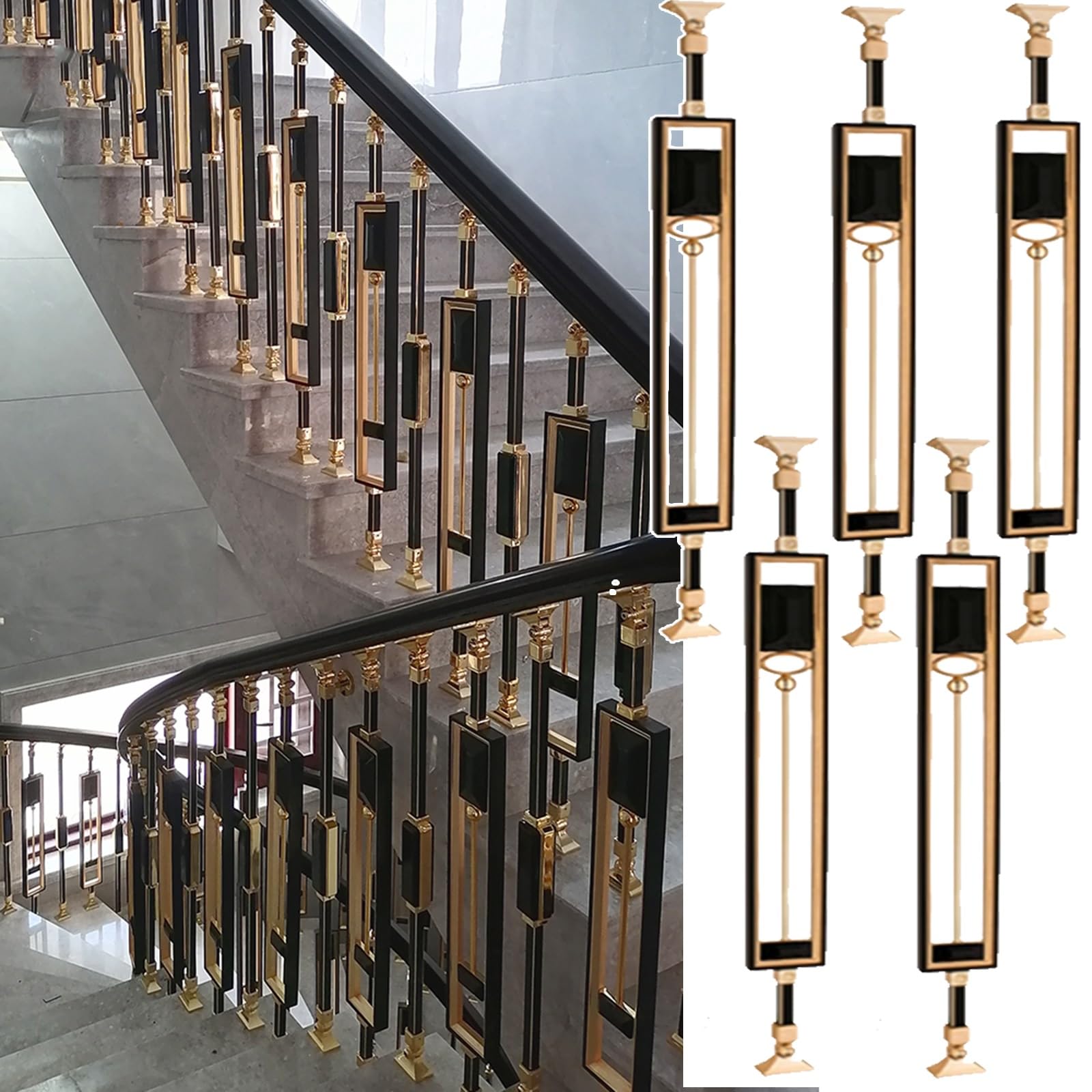 Kit de barandilla regulable para escaleras de madera y cubiertas exteriores