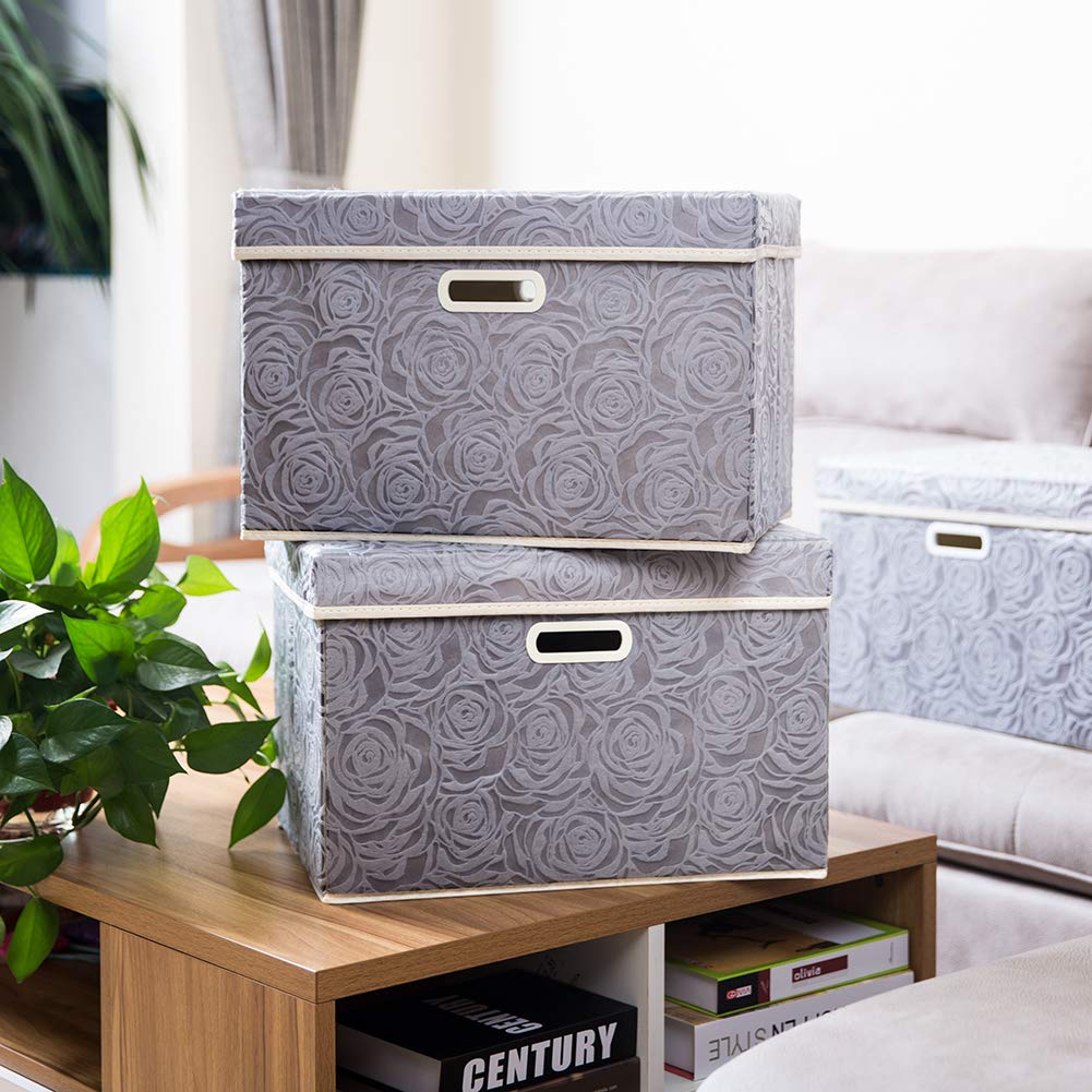 Opvouwbare Opbergdozen Met Deksel Voor Efficiënte Kastorganisatie In Beige Set Van 2