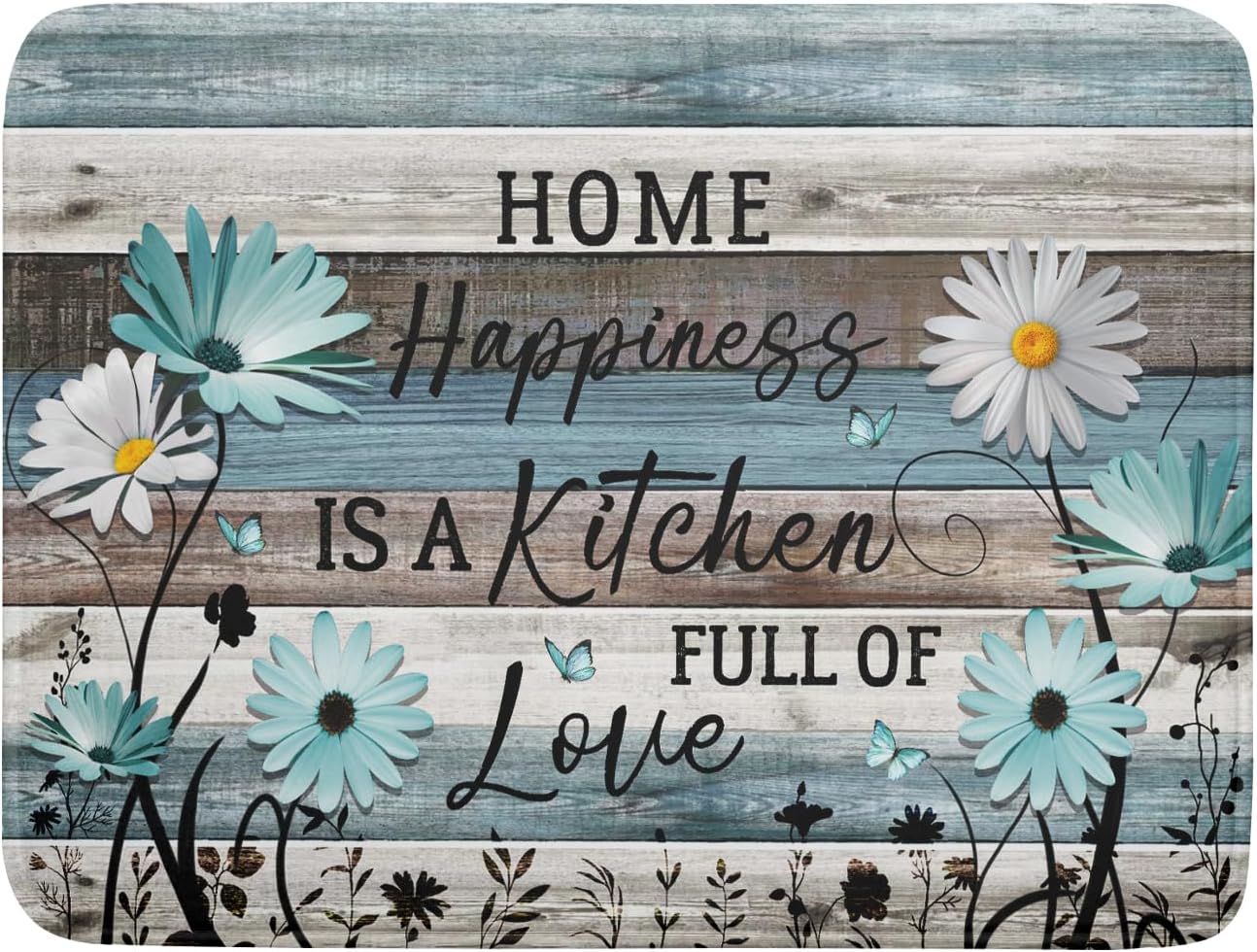 Tapis De Séchage Vintage Pour Comptoir De Cuisine, Tapis Absorbant, Motif Fleurs Et Fleurs, 45,7 X 61 Cm