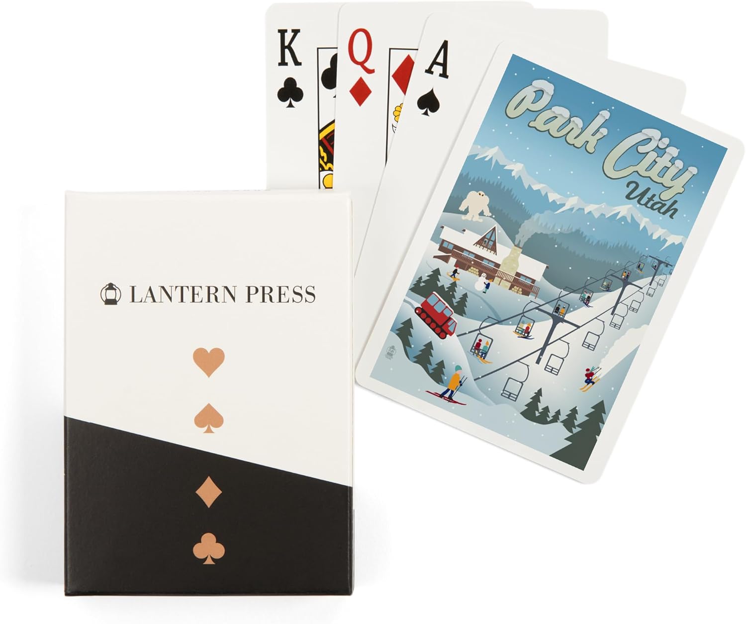 Lantern Press Park City, Utah, Retro Ski Hill, 52 Playing Cards for Adults, Poker Size Card Deck