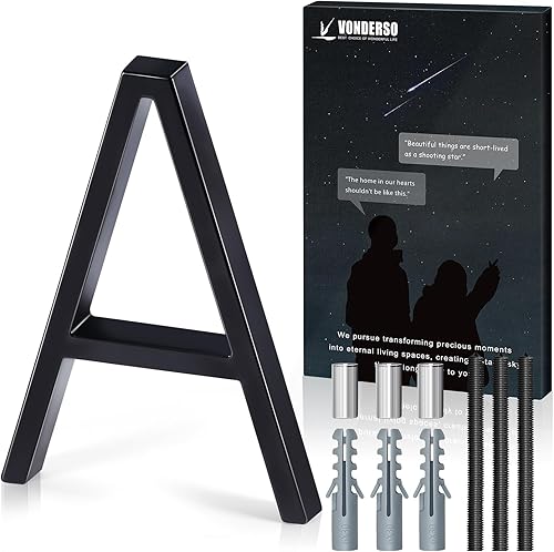 Miniatura 135 de VONDERSO - Letrero de dirección flotante de 5 pulgadas para exteriores de metal negro moderno para patio, calle y buzón, números de dirección Negro 1
