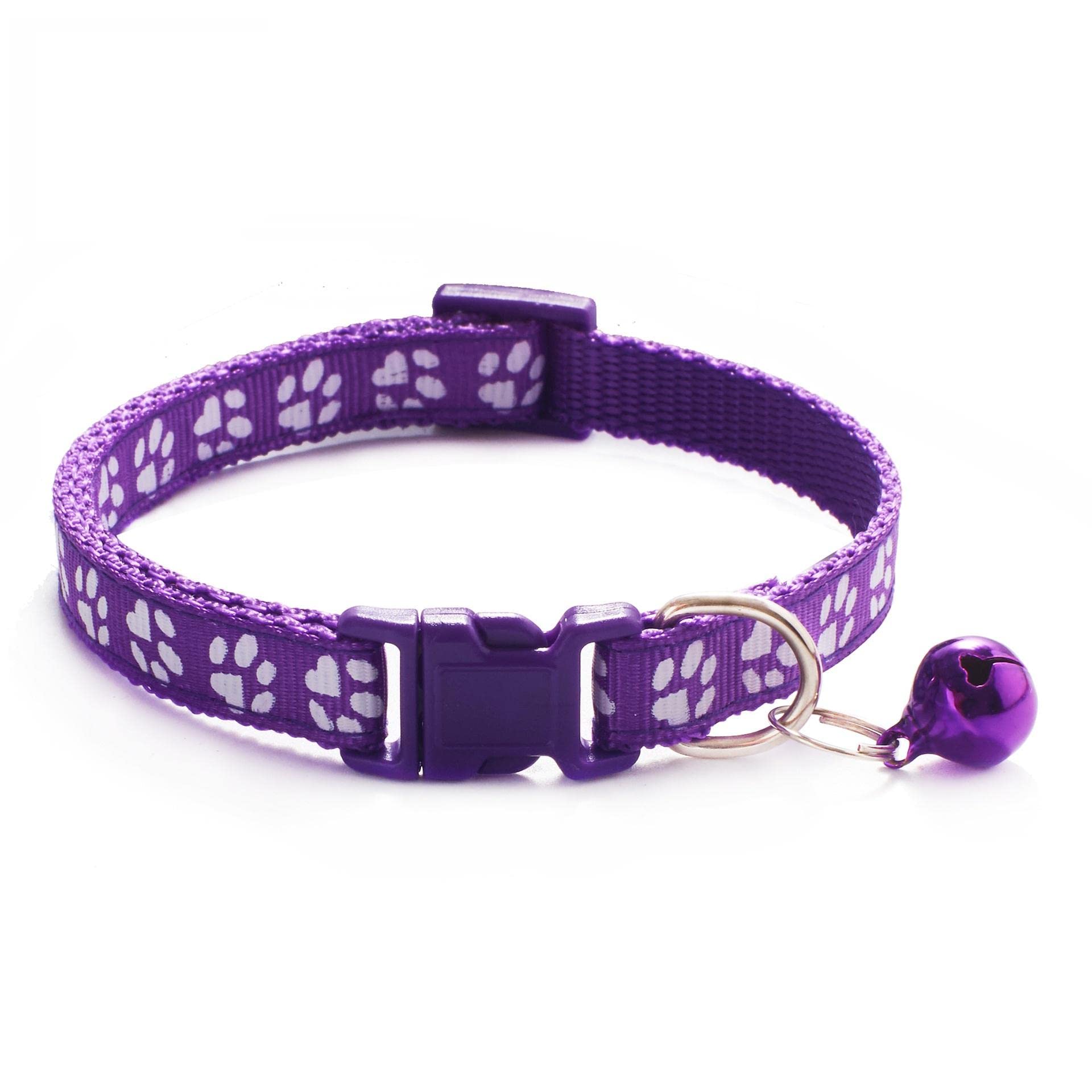 LitVibes Cat Collar With Bell,Kitten & Small Dog Soft Adjustable,Safe,Solid,Breakaway For Cats & Puppy Paw Print-Purple,?14 cm,W_2 cm (B0BM4G2MGM) Amazon Price History, Amazon Price Tracker