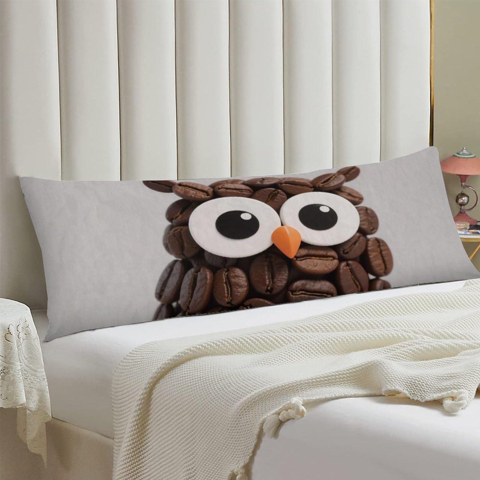 Body Pillow Cover 20x54 Long Pillow Case with Invisible Zipper Breathable Microfiber Cute Owl Pillowcase Soft Cozy Protector for Bedroom Couch Sofa Bed Home Decor All Seasons