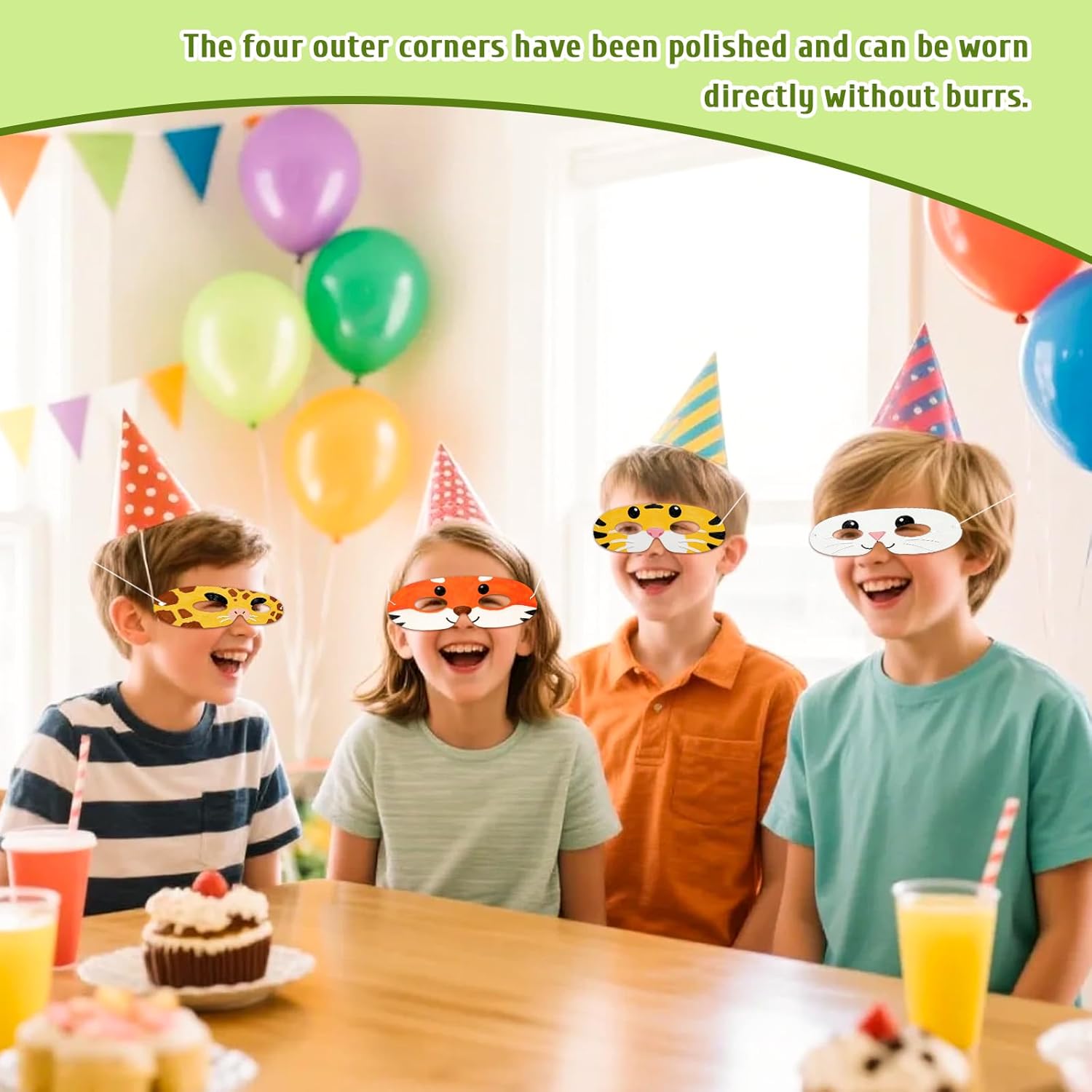 Tecmisse 100 Pack White Paper Eye Masks, Plain Masquerade Mask Blank Masks Decorate for Cos-Play, Halloween Party - Image 6