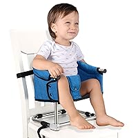 Vista 13 de Asiento elevador para mesa de comedor: Silla elevadora portátil para niños pequeños con hebilla de seguridad y altura ajustable, silla