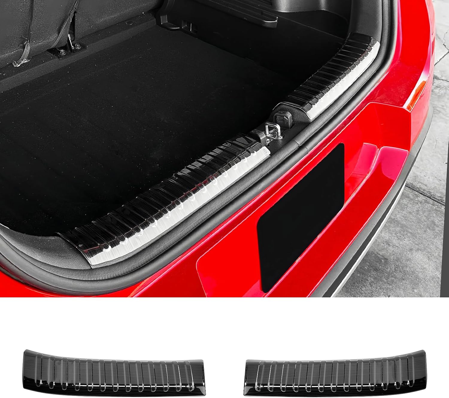 Stainless Rear Bumper Trunk Protector Cover Rear Bumper Guard Trunk Sill Protector Cover Compatible with Kia Soul 2020-2025 Accessories (Black)