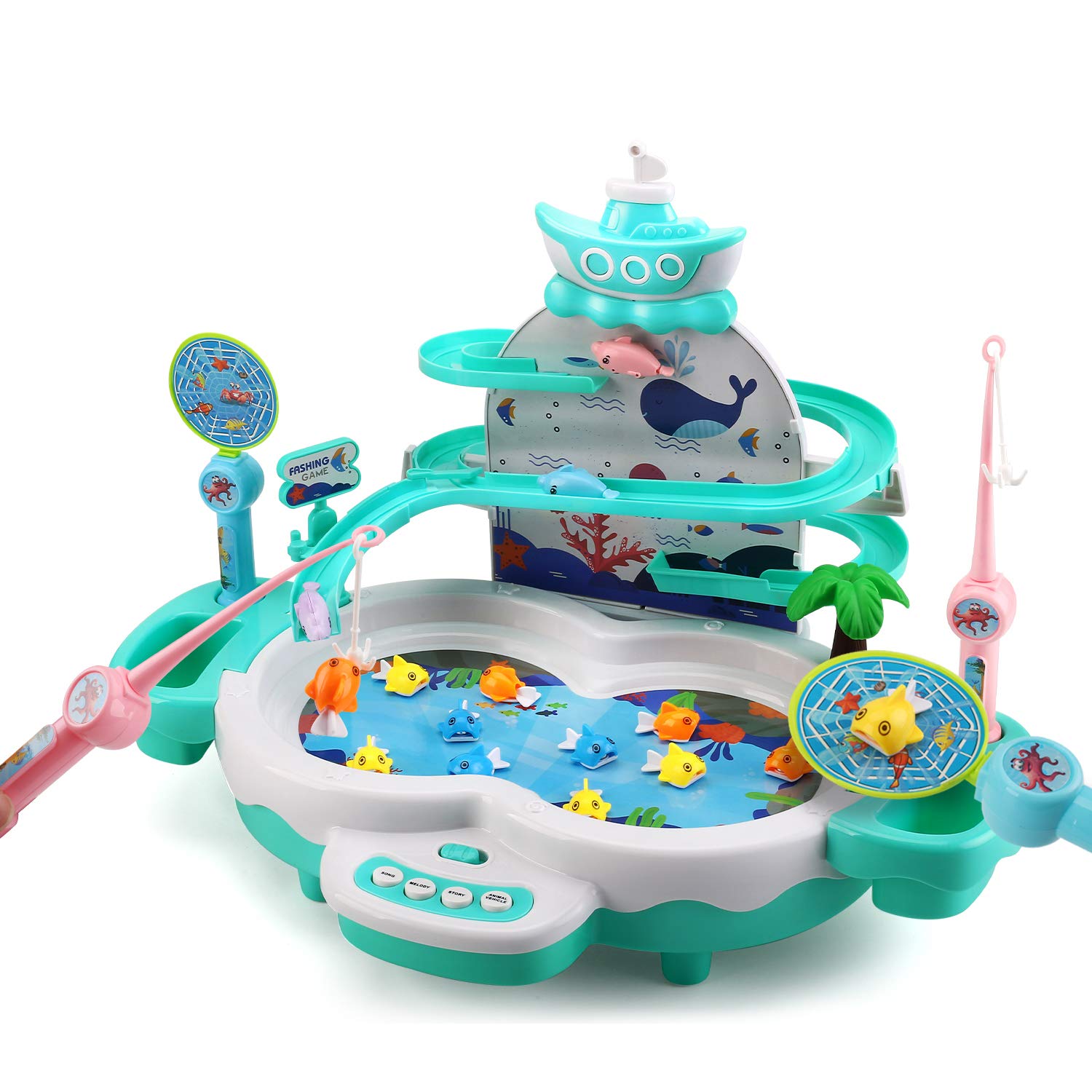 Amazon.co.jp: Cute Stone 魚釣りゲーム 2in1 釣りおもちゃ 知育玩具 水遊び おもちゃ 磁気釣り釣り遊び 室内ゲーム 音楽  卓上ゲーム 男女通用 入園お祝い 子供 誕生日 プレゼント : おもちゃ