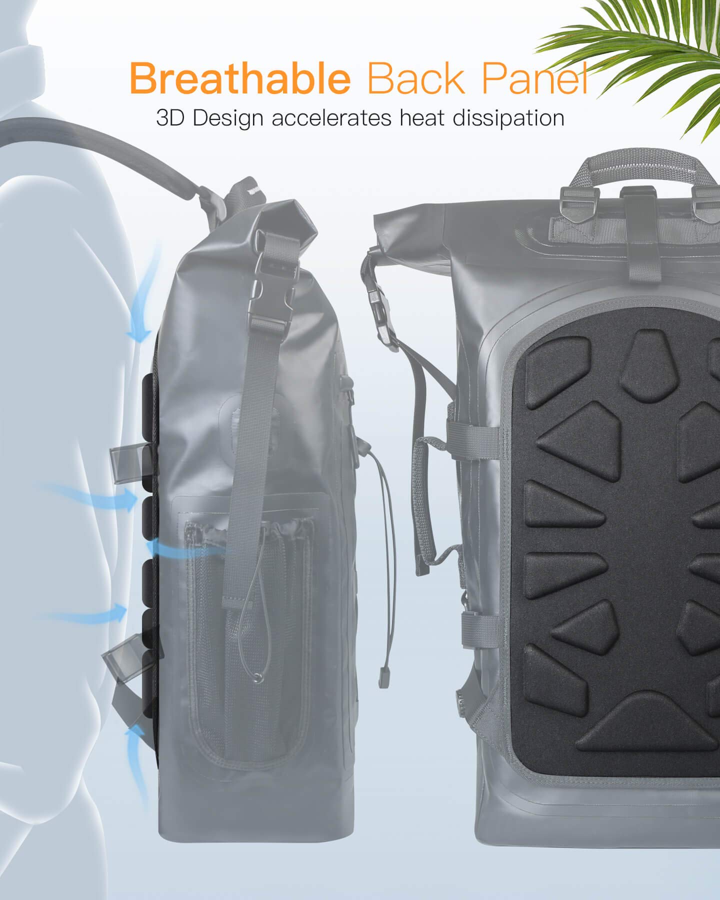 Inateck RollTop Rucksack Herren 30-35L Wasserdichter Multifunktionaler Organizer mit Abnehmbarem Schulterriemen Auslassventil Wasserdichtem Reißverschluss Für Radfahren Outdoor Wandern