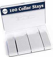 Vista 1 de 100 Plastic Collar Stays for Men's Dress Shirts – Collar Inserts