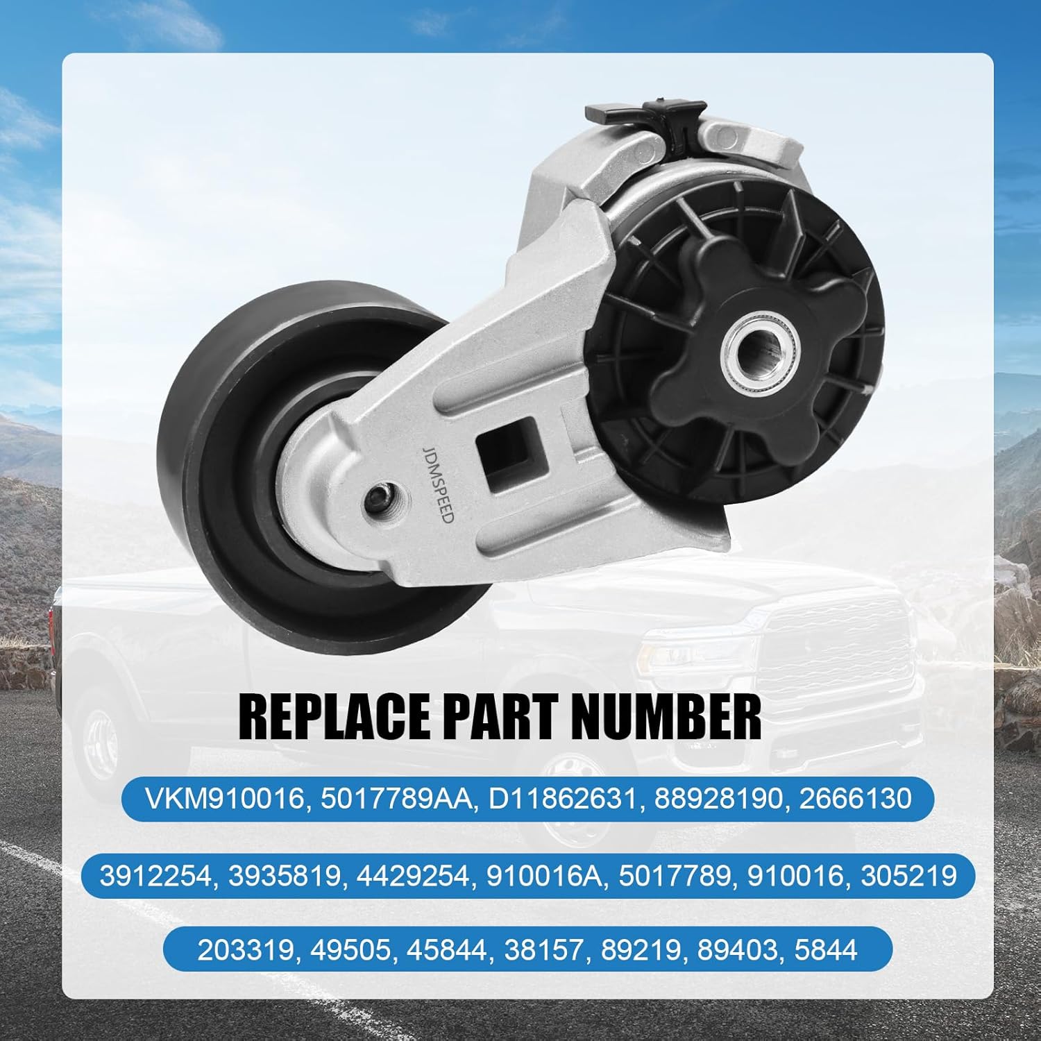 JDMSPEED New Belt Tensioner Pully Replacement For Dodge Ram Cummins 5.9L Diesel 1989-2002 12V 24V