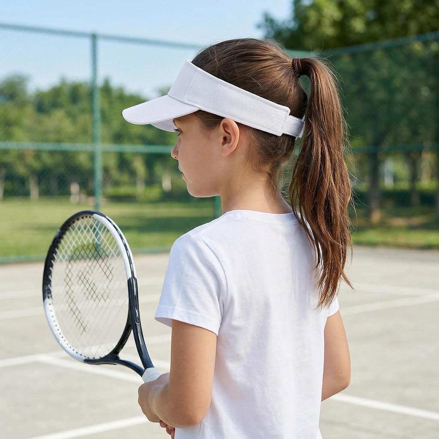 Kids Sun Visor Hats for Girls Boys, Adjustable Summer Golf Visor Hat Cotton Tennis Hats Sports Sun Caps Beach Hat