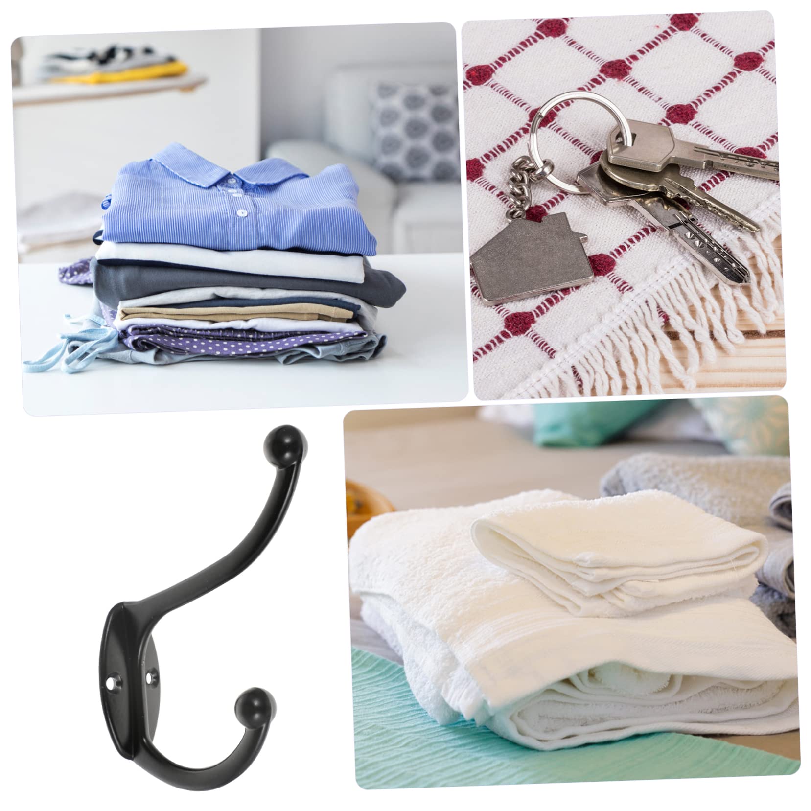 VASDEV 5 Ganchos de Hierro Forjado para Colgar Ropa, Perchero de Pared, Llavero de Metal, Ganchos de Pared Decorativos, Ganchos Individuales, Percha rústica, Gancho de Hierro, Ganchos par