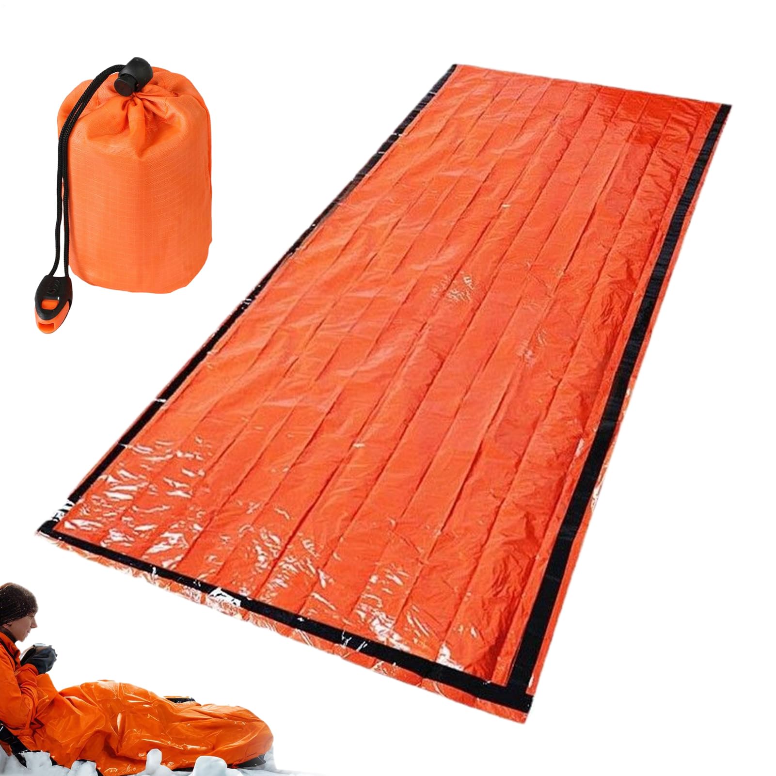 Survival Sleeping Bag Body Heat Retention System Windproof emergencyDesign Compact Packable Structure Thermal Insulation Performance Lightweight Protective Shelter