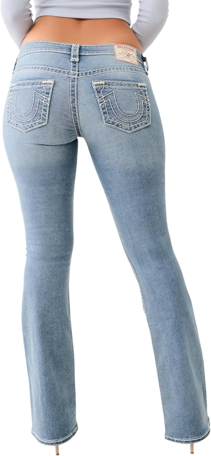 True Religion Women's Crystal Becca Low Rise Boot Jeans- Super T Stitching - Image 4