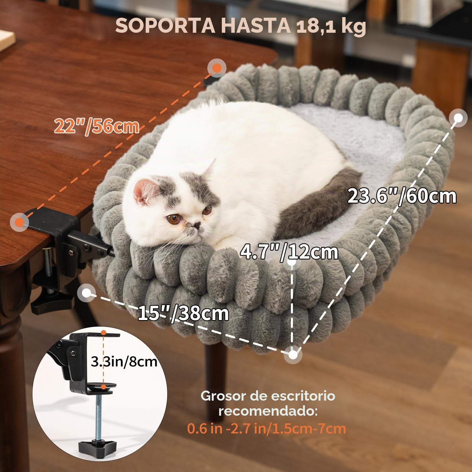 CheerPals Cama para gatos, plegable 90°, cama de mesa B01402L
