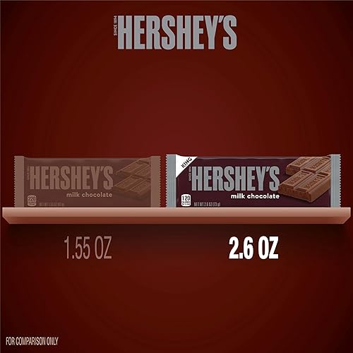 Miniatura 4 de HERSHEY'S Chocolate con leche tamaño King, barra de caramelo, 2.6 oz