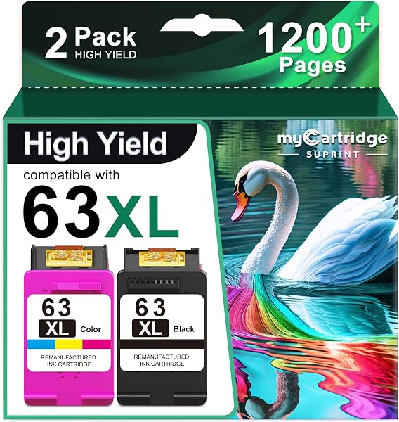 63XL Ink Cartridges Black and Color High Yield Replacement for HP Ink 63 63XL Ink Cartridge Combo Pack Work for HP Envy