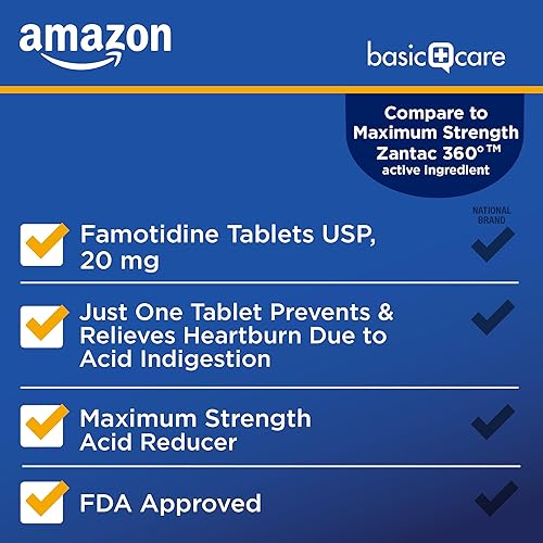 Vista 2 de Yaxa Basic Care Comprimidos de famotidina de máxima fuerza de 20 mg, 90 unidades, prevención de acidez estomacal