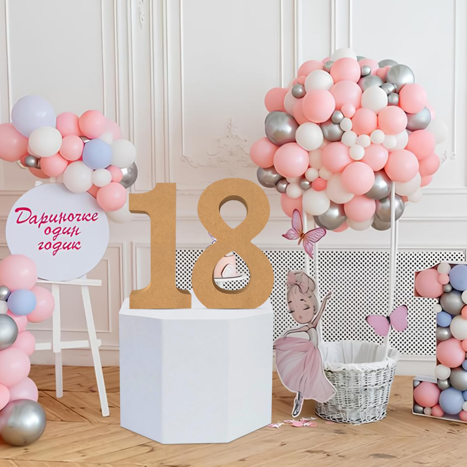 Chiffres en bois de balsa de 12 pouces pour décoration murale - Chiffres décoratifs en bois non finis debout pour projets artisanaux, fêtes à domicile (1)
