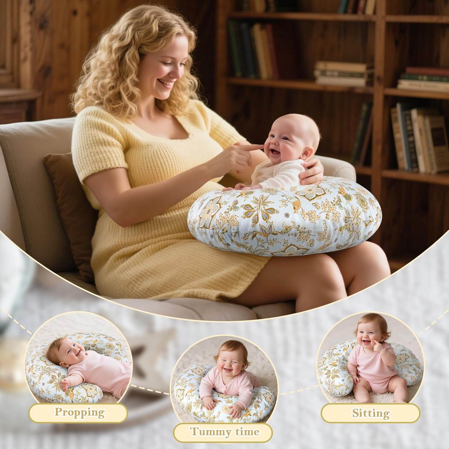 Nursing Pillow & Breastfeeding Pillow – Ergonomic C-Shape for Breastfeeding & Bottle Feeding, Standard Size Breathable with Washable Cover, Hypoallergenic,Tummy Time & Sitting Support (0-12Months) - Image 7