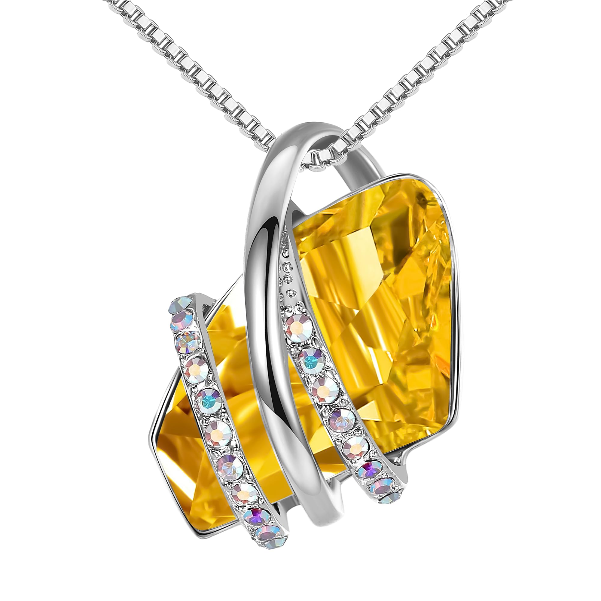 Leafael Pietra dei desideri Collana Donna Argento o oro rosa, Pietra di nascita collana con cristalli curativi, Senza allergie gioielli donna, Regalo Donna con scatola regalo inclusa