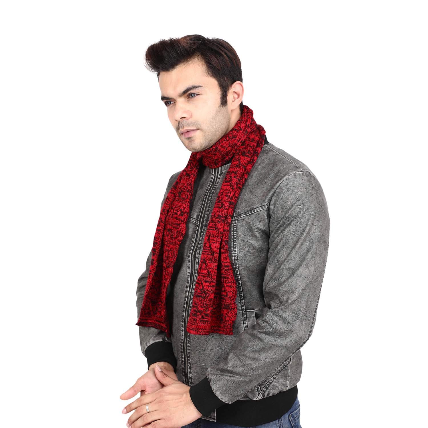 bharatasya Unisex Soft Woolen Warm Winter Knitted Heathered Muffler-picture-40