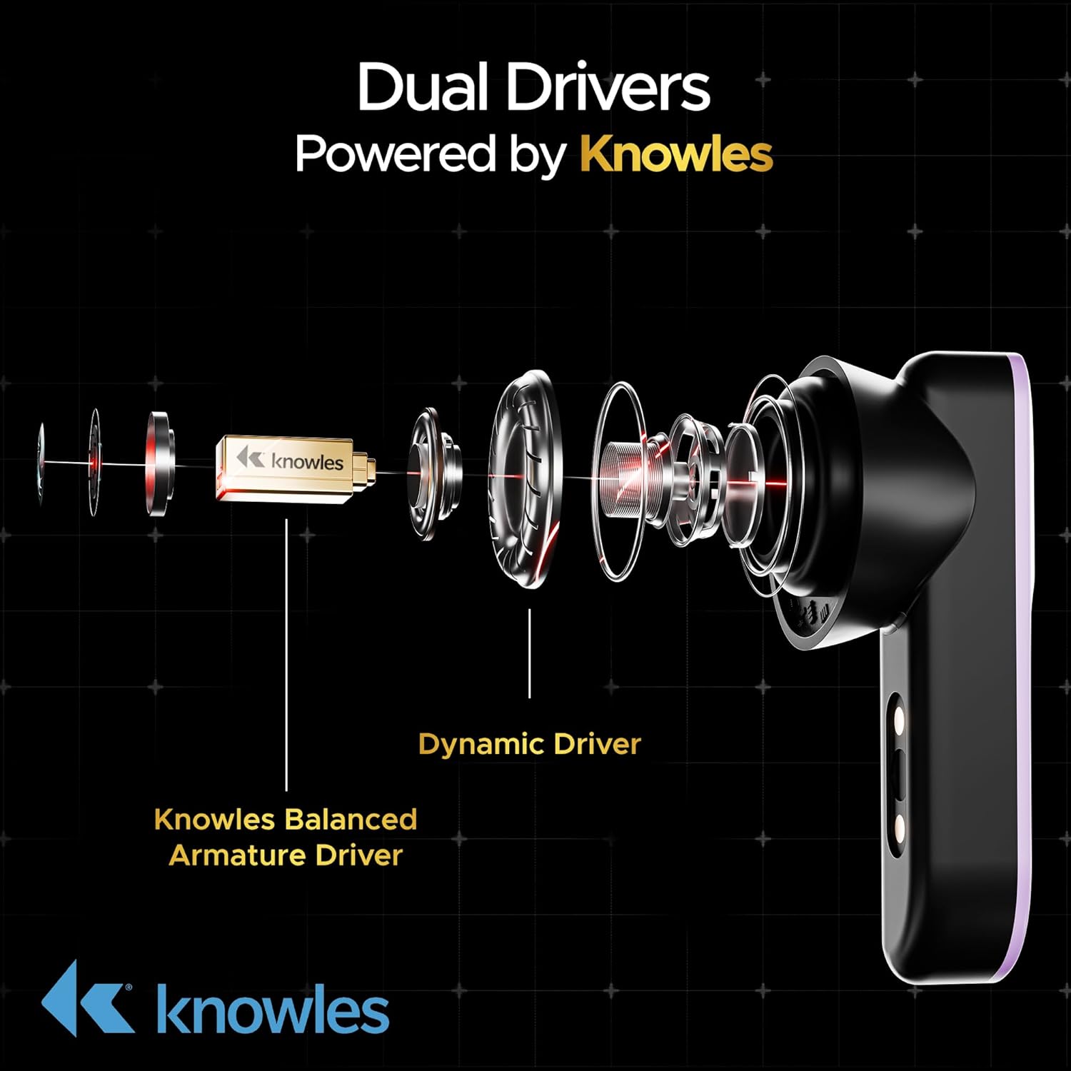 Boat Nirvana X TWS (2025), Knowles Dual Drivers,Hi-Res Audio LDAC,App Support,ENx,Dual Pair,Spatial Audio,Fast Charge, Bluetooth Earbuds, TWS Ear Buds Wireless Earphones with mic (Smoky Amethyst)