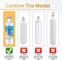 Vista 3 de ICEPURE Filtro de agua para refrigerador ADQ747935 de repuesto para LG LT1000P, MDJ64844601, Kenmore Elite 9980, ADQ74793501 LT1000PC ADQ74793502