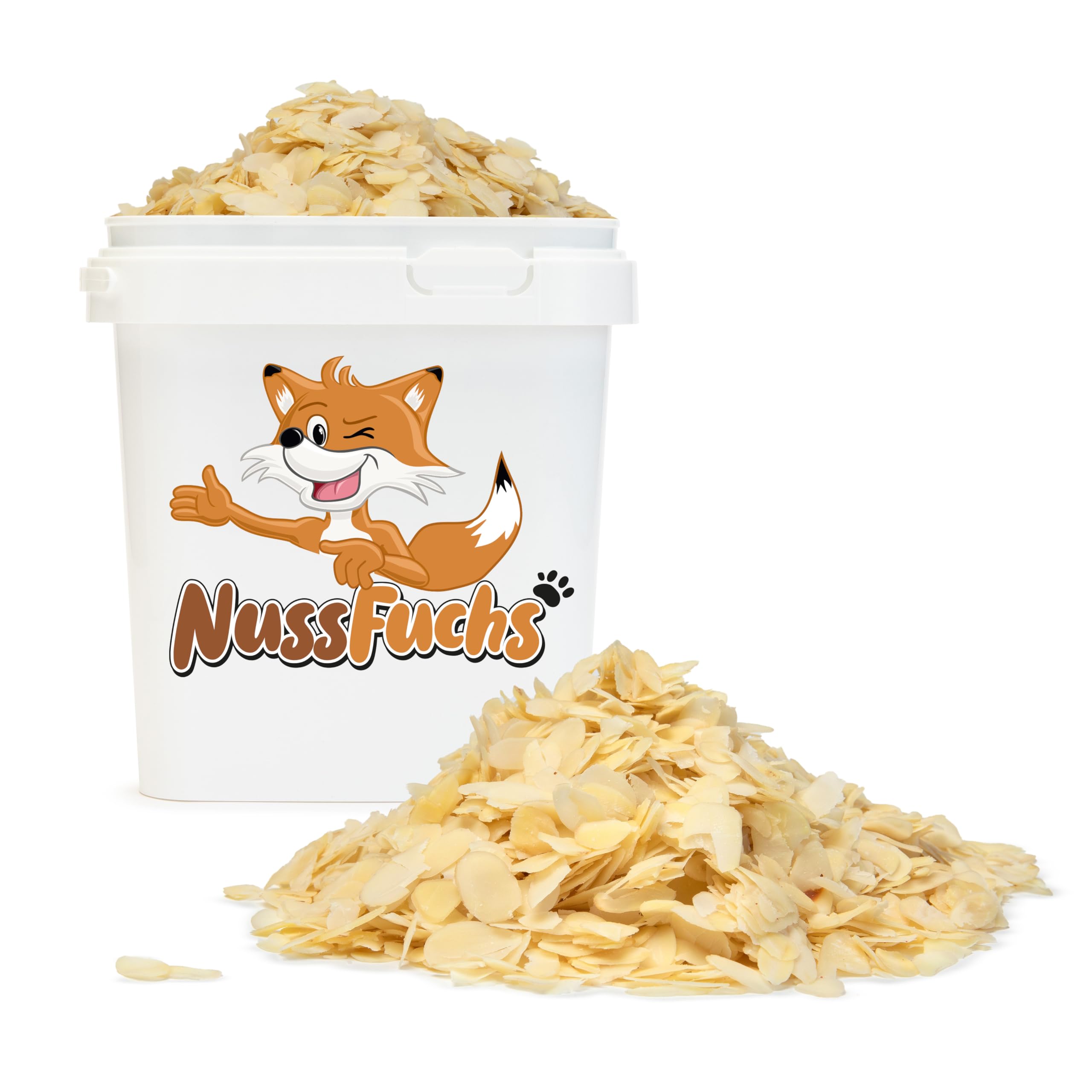 Mandeln gehobelt 1kg-2kg - Mandeln blanchiert - geschält/ohne Haut - Mandelflocken ungeröstet & ungesalzen - ideal zum Backen und für kreative Rezepte - süßlich-nussig - (2kg Eimer)