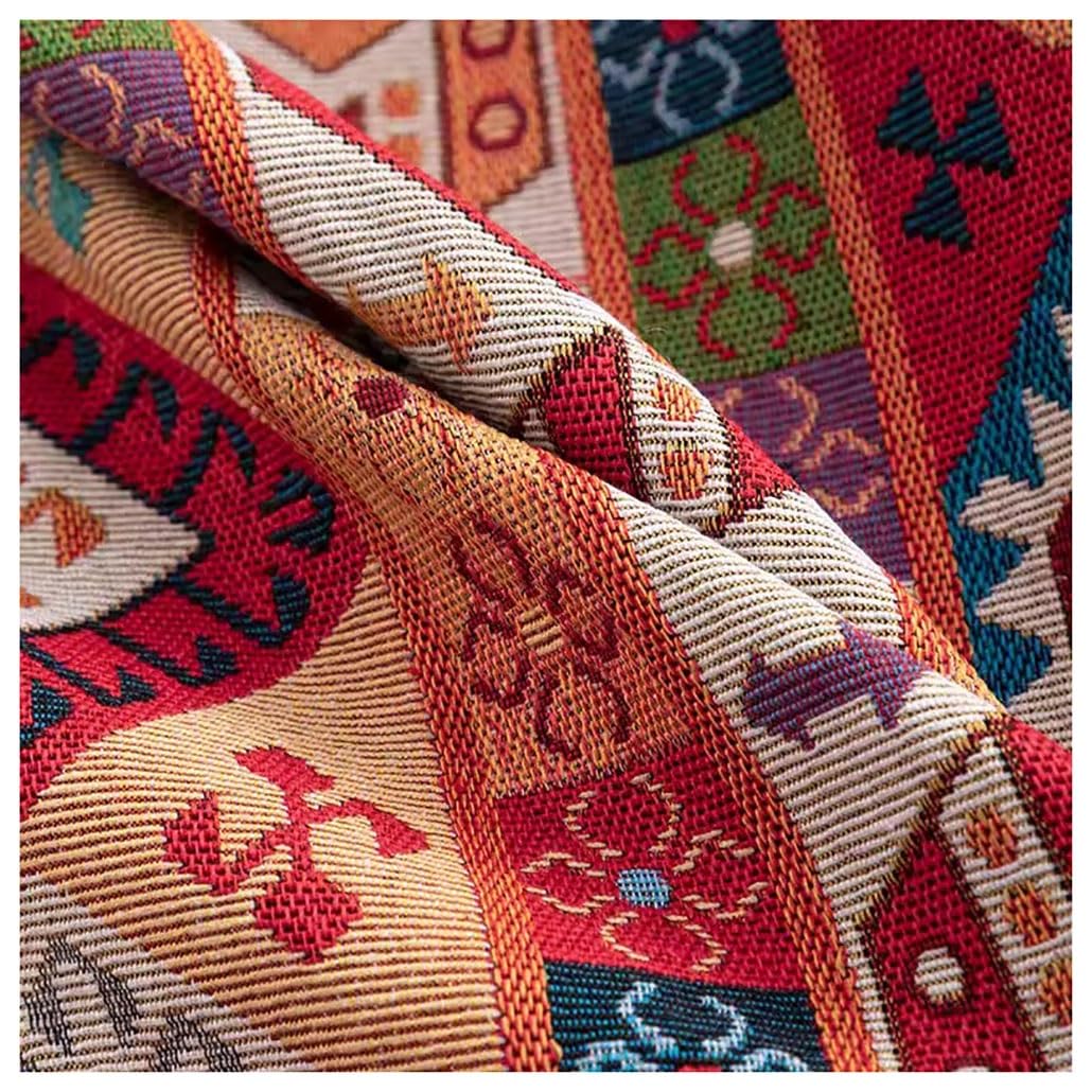 Boho retro kwiatowa tkanina groovy boho gruba ćwierć pikowanie patchworkowa tkanina do szycia na jesień jesień zrób to sam ręcznie robione rękodzieło dekoracja domu (5, 1,5 x 6 m)