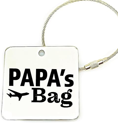 Papa's Bag Luggage Tag Personalized Luggage Tag Personalized Name Traveler Traveling Gift Luggage Tag Plane Grandpa Bag Find Luggage Gramps Gift