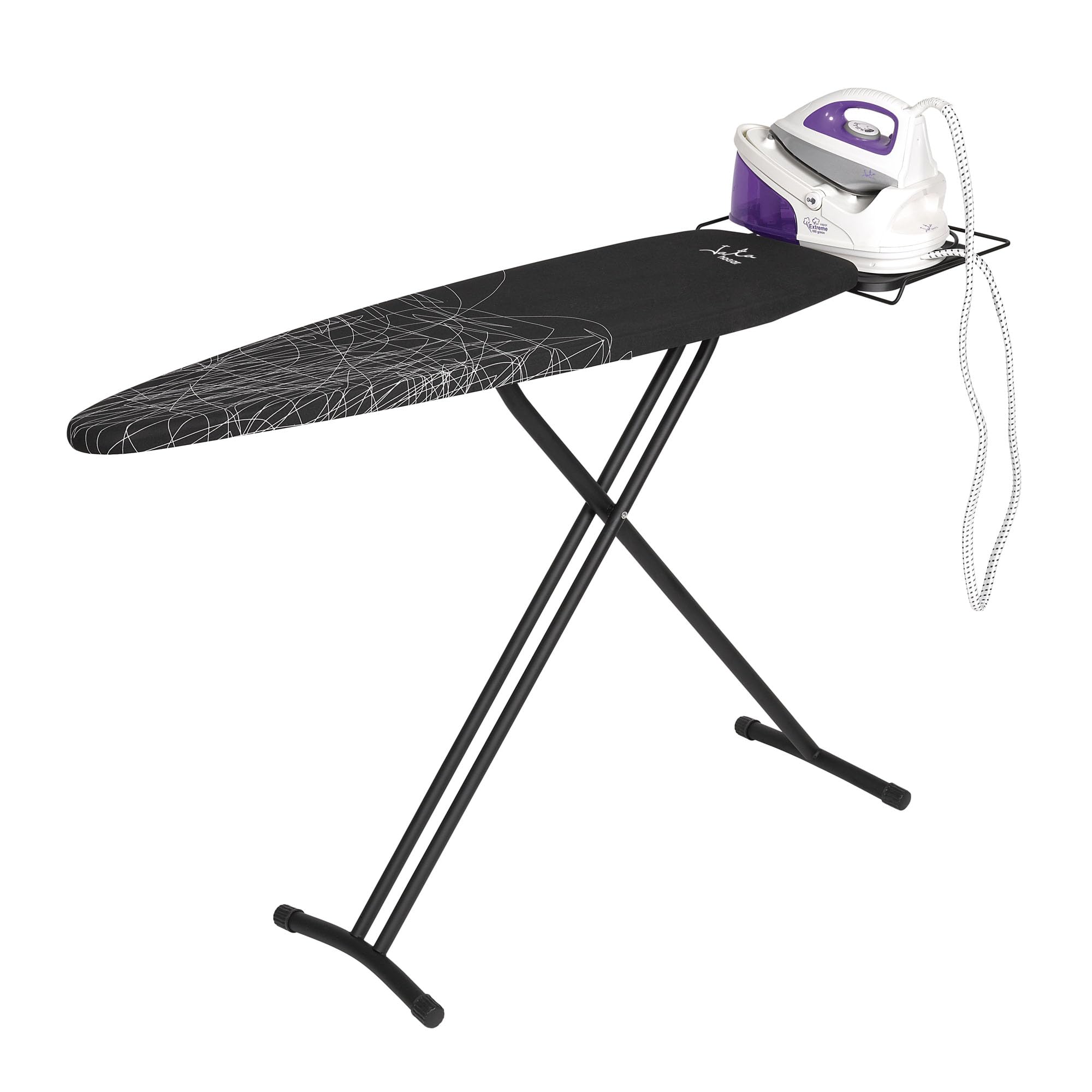 JATA HOGAR TP520 - Tabla de Planchar Plegable Ajustable en Altura, Medidas 123 x 40 cm, Estructura Termocalada, Funda 100% Algodón, Reposa Planchas, Varias Alturas, Fabricación europea