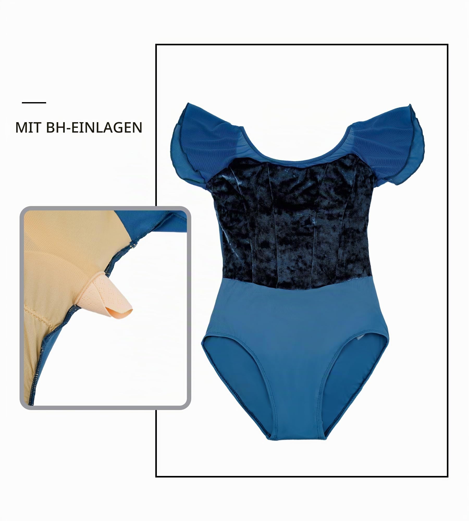 Damen Ballettanzug, Ballett Trikot Ballettbody Tanz Body Gymnastikanzug Trikot Kurzarm Bodysuit für Erwachsene
