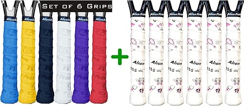 ALIEN PROS Cinta de agarre para raqueta de tenis de 12 empuñaduras, envuelve tu raqueta para un alto rendimiento