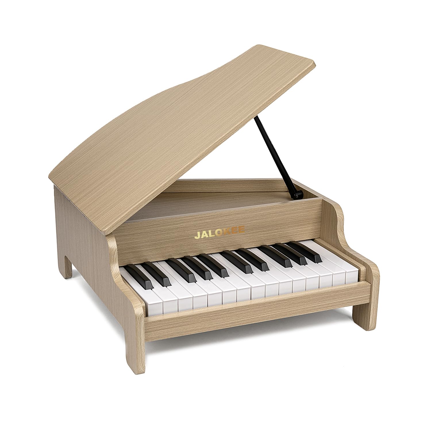 Klawiatura fortepianowa dla dzieci, 25 klawiszy, miniaturowy fortepian z ogonem, drewniany instrument edukacyjny, regulowana głośność, odpowiednia dla dziewczynek i chłopców (Dąb)