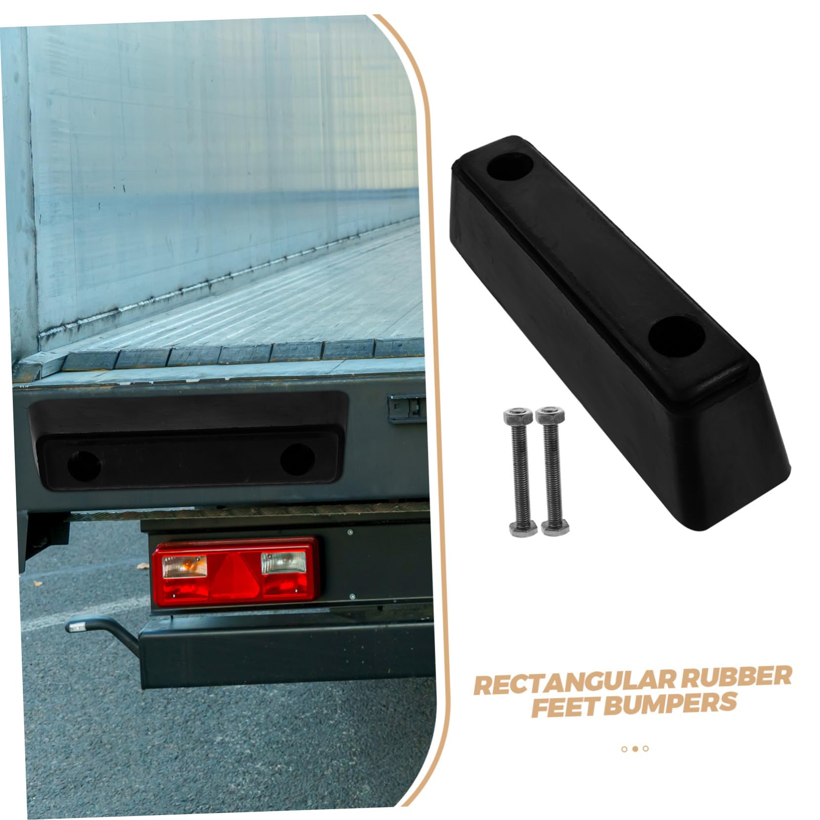 Alipis Bloc Impact Anti-Collision en Caoutchouc Noir Rectangulaire et Installation Facile Coussin Robuste pour Camion et Remorque pour Transport Sécurisé
