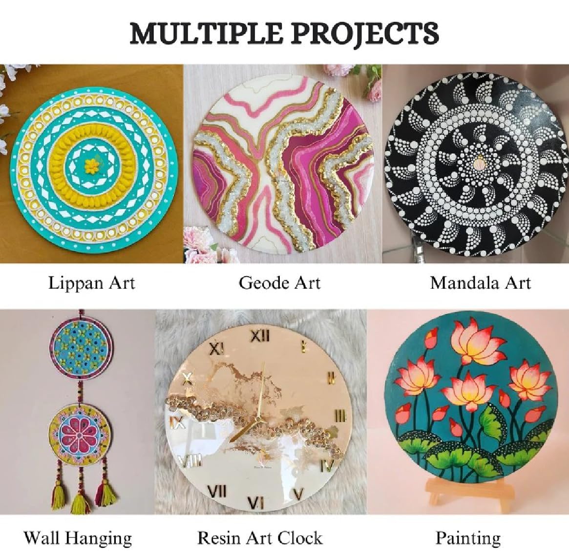 ImagiVibe Round MDF Boards for Art and Craft, Wood Round MDF Sheets for Craft Work, DIY MDF Cutouts for Mandala, Lippan, Resin Art & Craft (6 Inch/15cm) 1