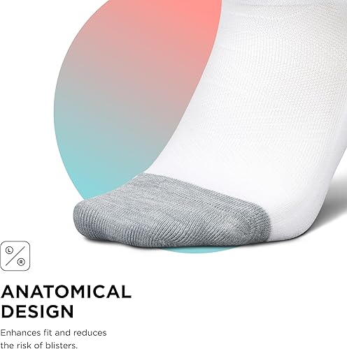 Miniatura 4 de Feetures Elite Light Cushion Mini Crew Sock - Calcetines para correr para mujeres y hombres, compresión dirigida, absorbe la humedad